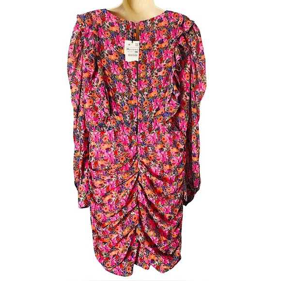ZARA Blogger Fav Floral Ruffle Mini Dress New Plus Size - Picture 7 of 16